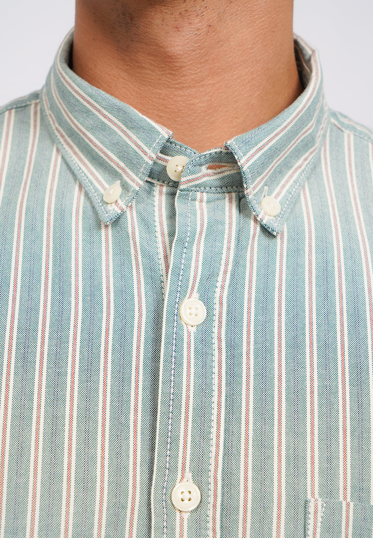 Short Sleeve Oxford Stripes Shirt
