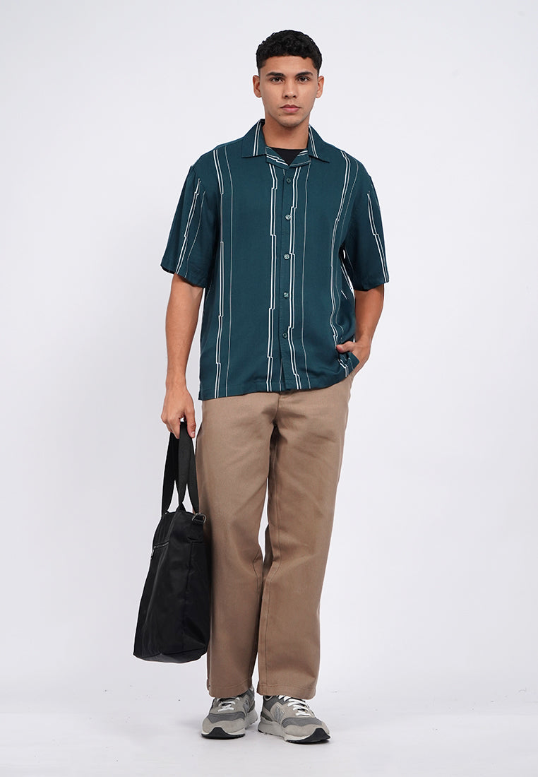 Short Sleeve Stripes Resort Shirt