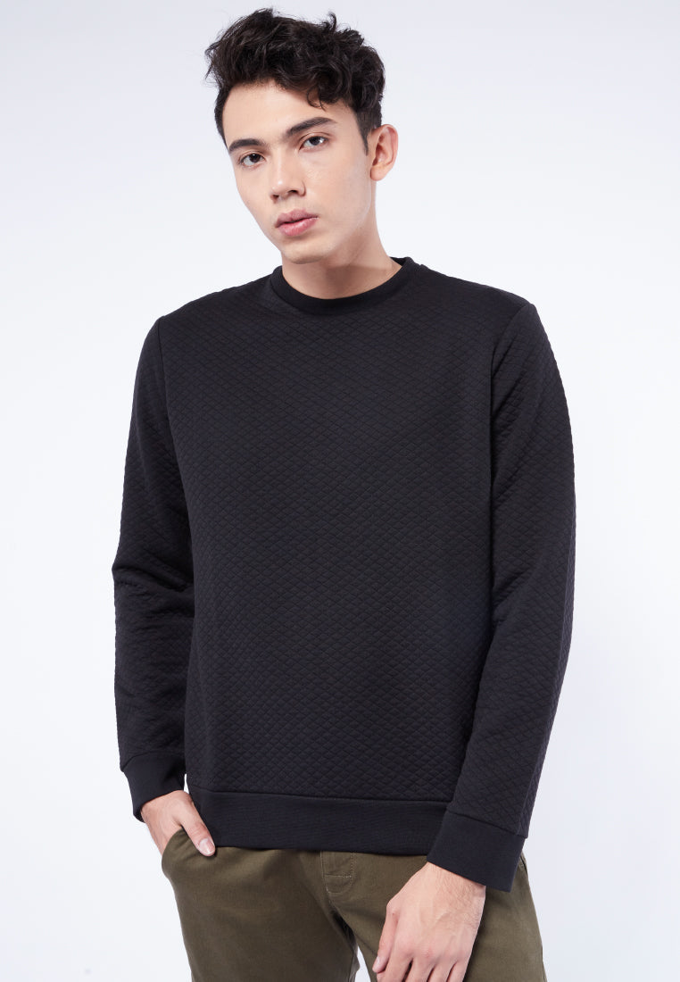 Round Neck Quilted Sweatshirt