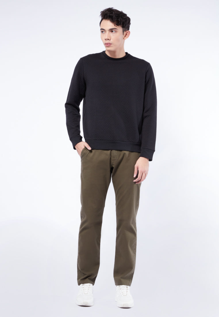 Round Neck Quilted Sweatshirt