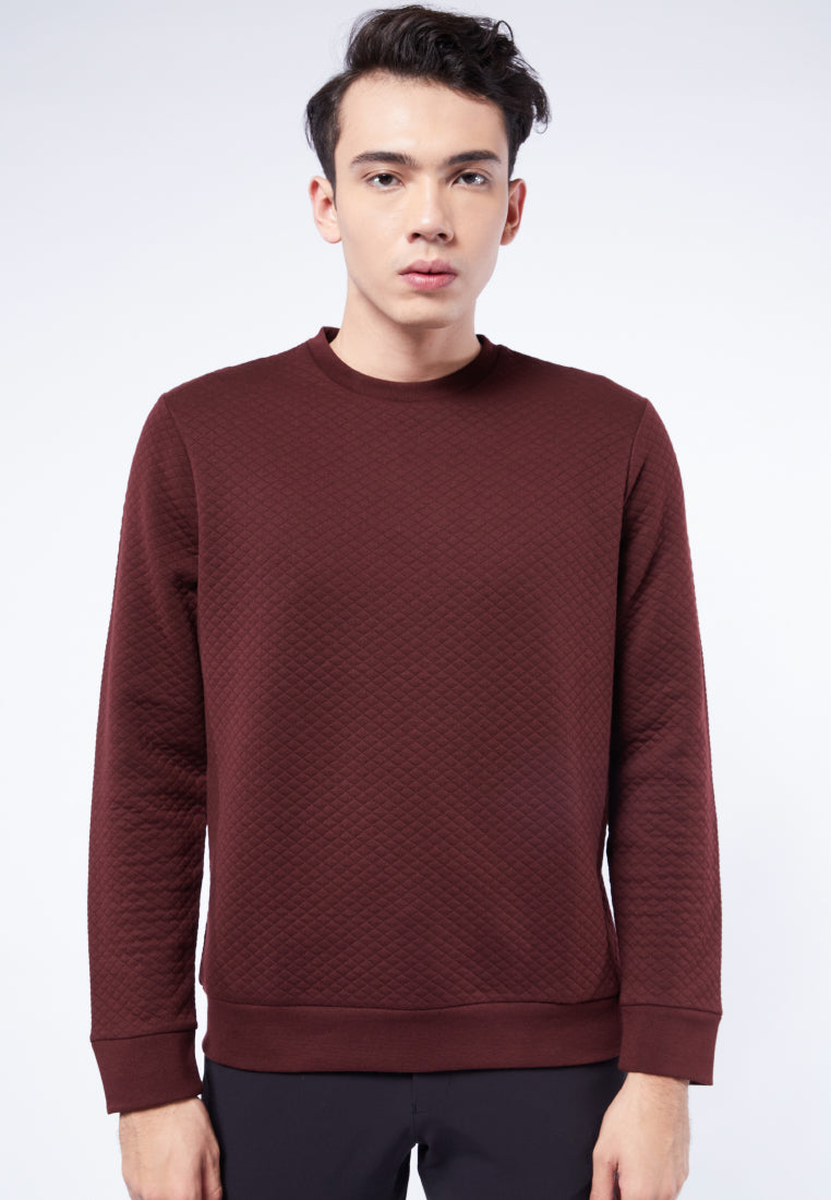 Round Neck Quilted Sweatshirt