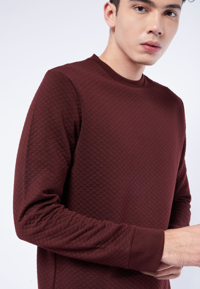 Round Neck Quilted Sweatshirt