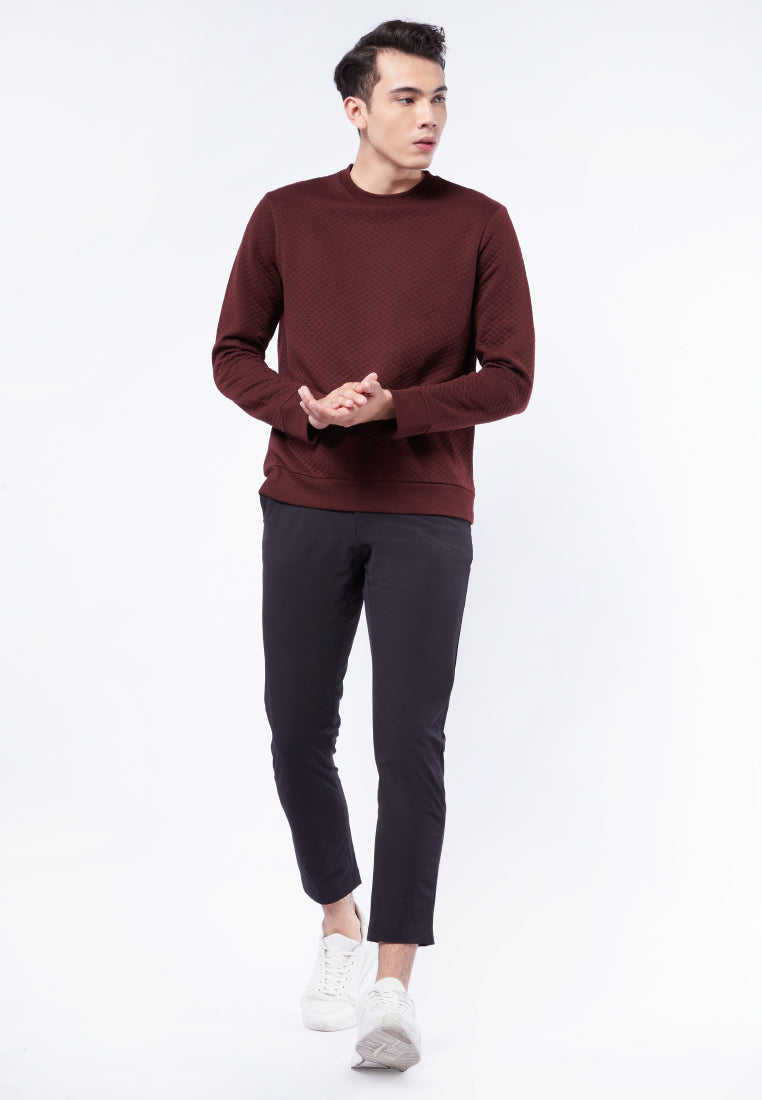Round Neck Quilted Sweatshirt