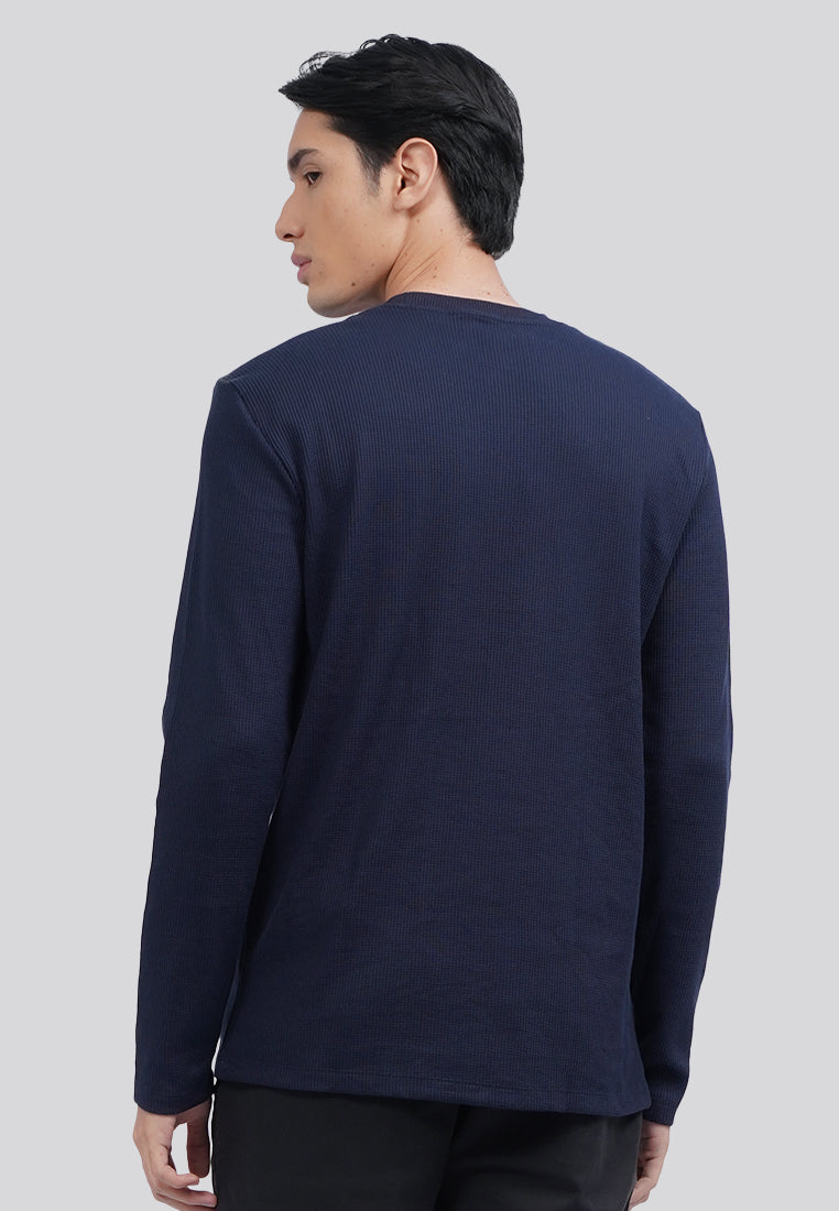 Slim Fit Long Sleeve Waffle T-Shirt