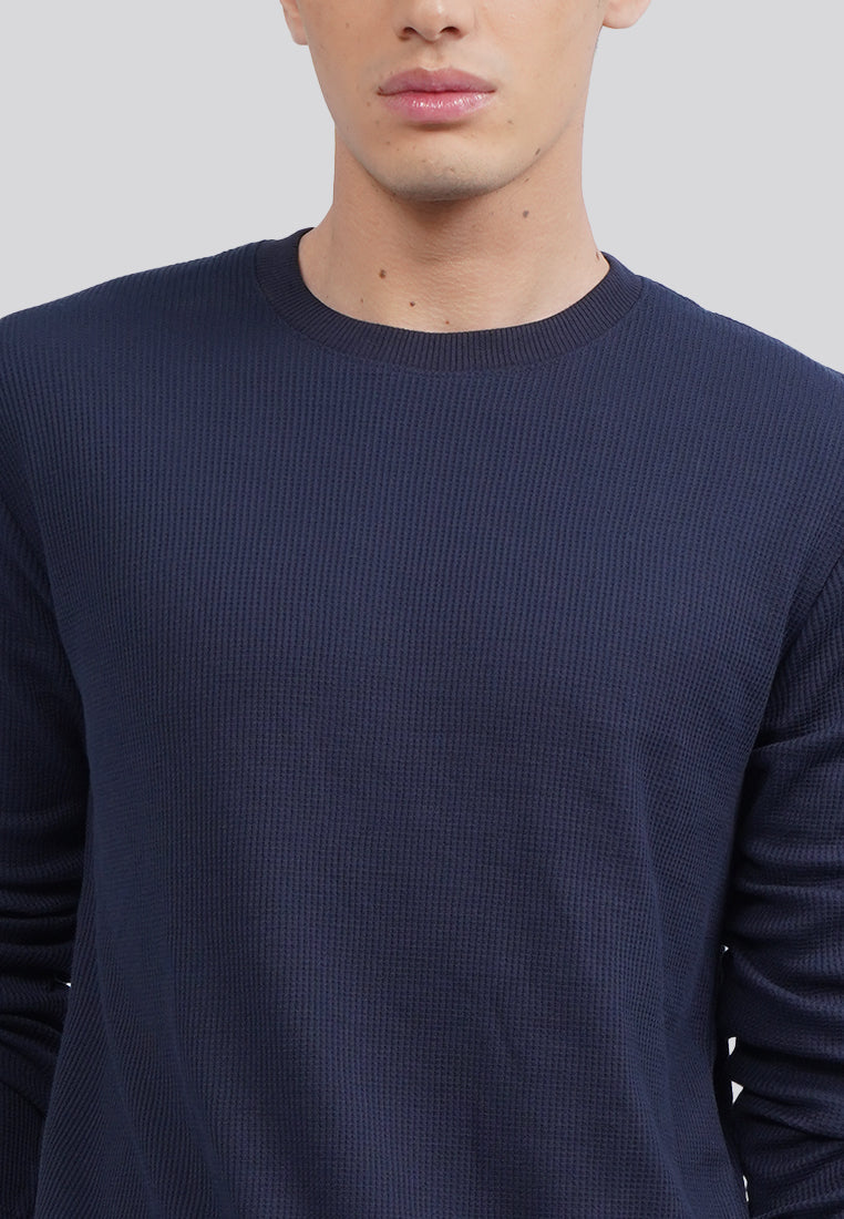 Slim Fit Long Sleeve Waffle T-Shirt