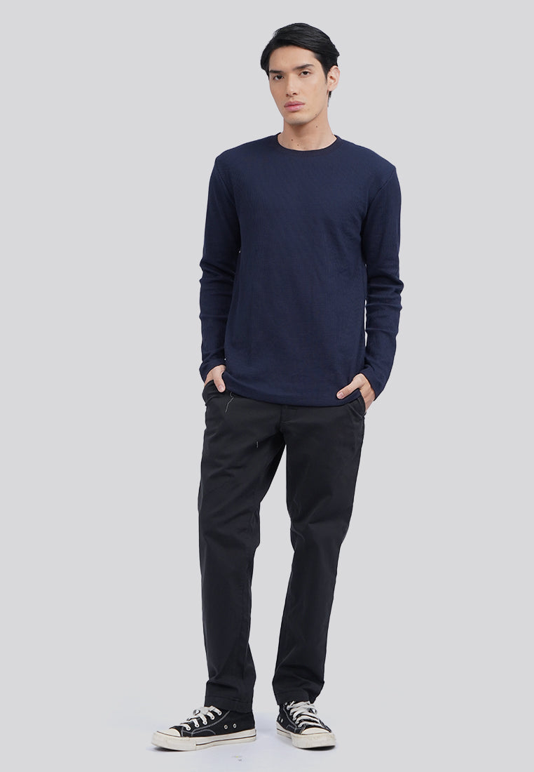 Slim Fit Long Sleeve Waffle T-Shirt