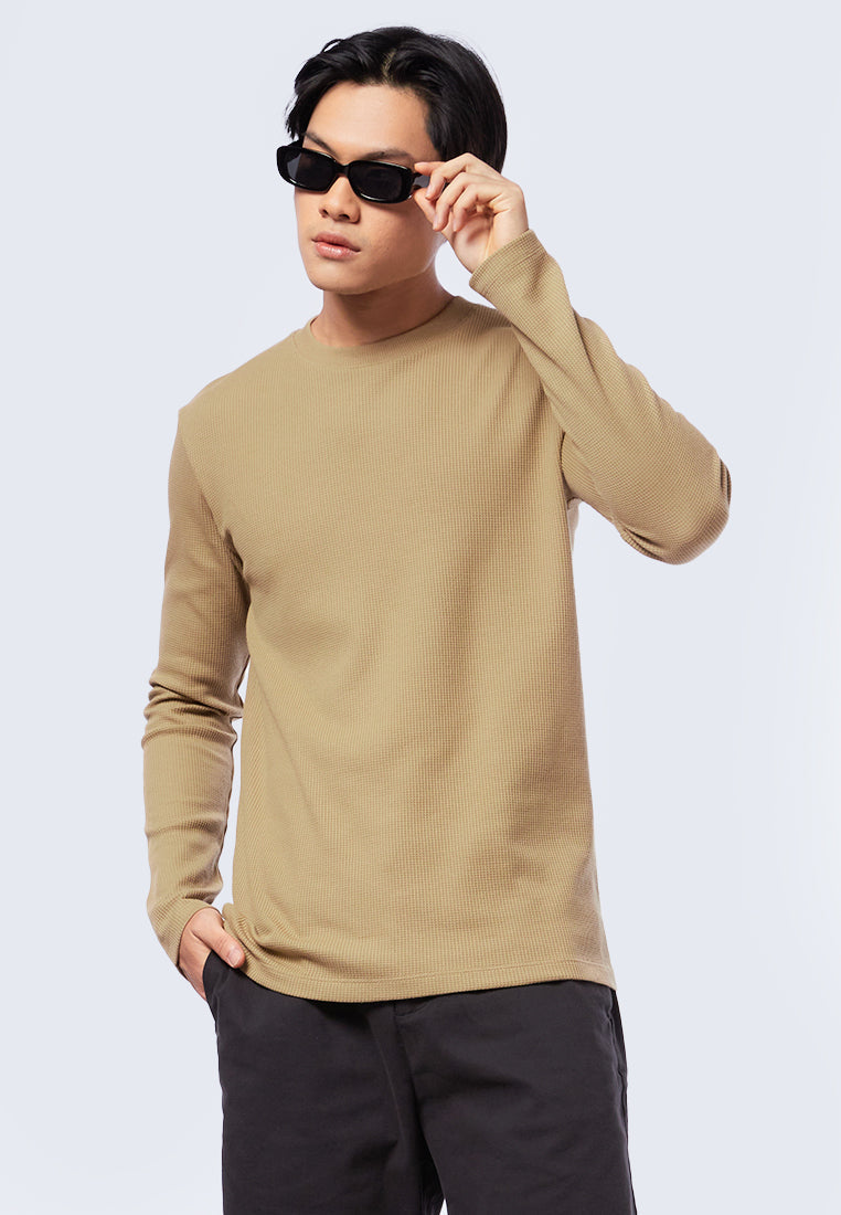 Textured Long Sleeve T-Shirt