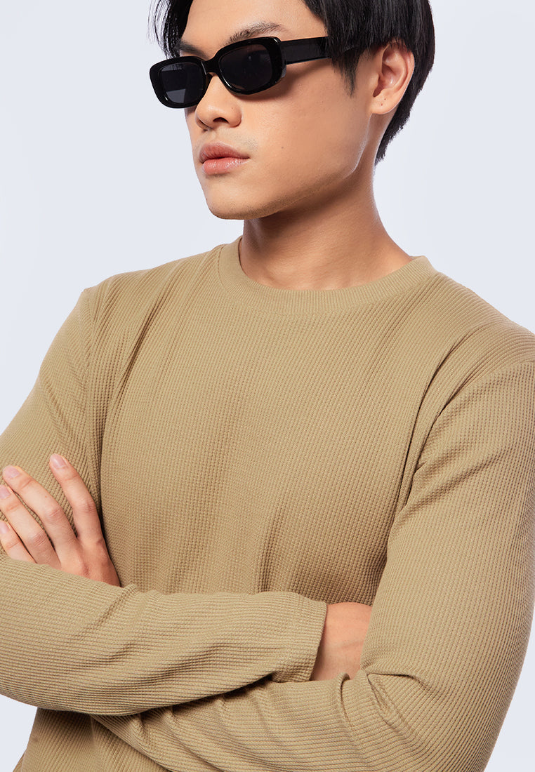 Textured Long Sleeve T-Shirt