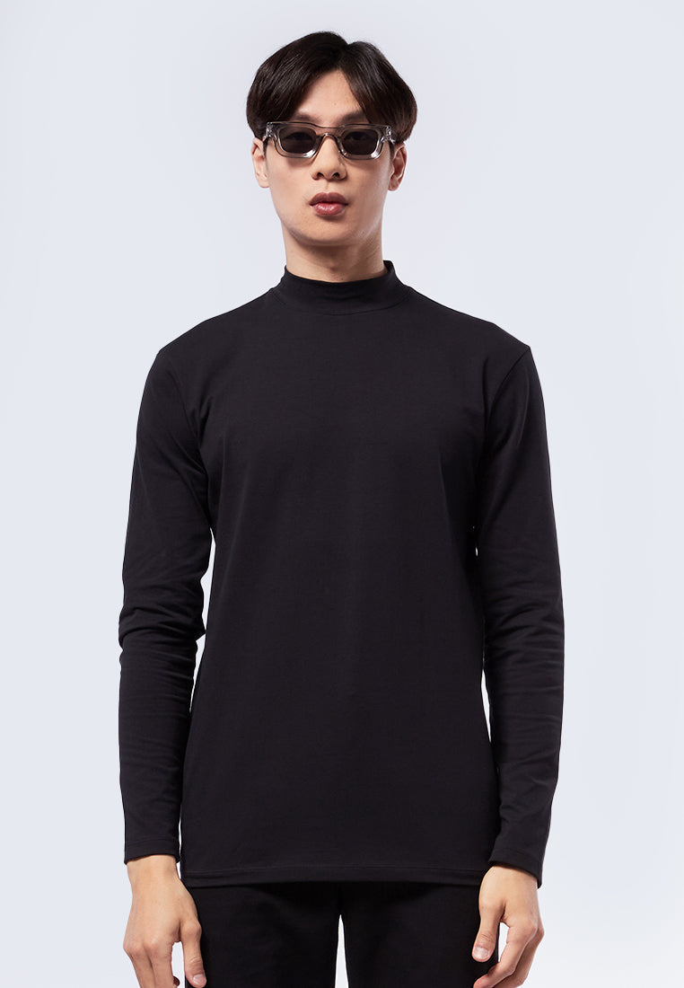 Mock Neck Long Sleeve T-Shirt