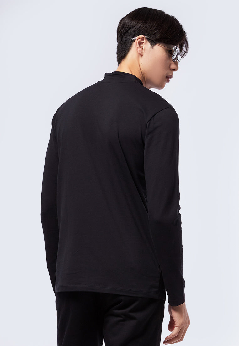 Mock Neck Long Sleeve T-Shirt