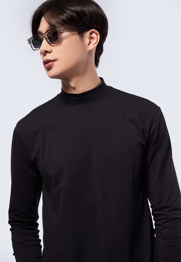 Mock Neck Long Sleeve T-Shirt