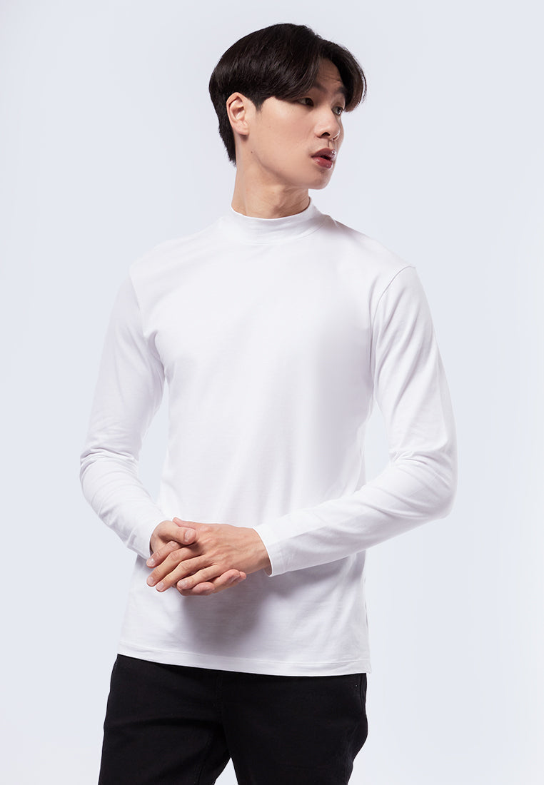 Mock Neck Long Sleeve T-Shirt