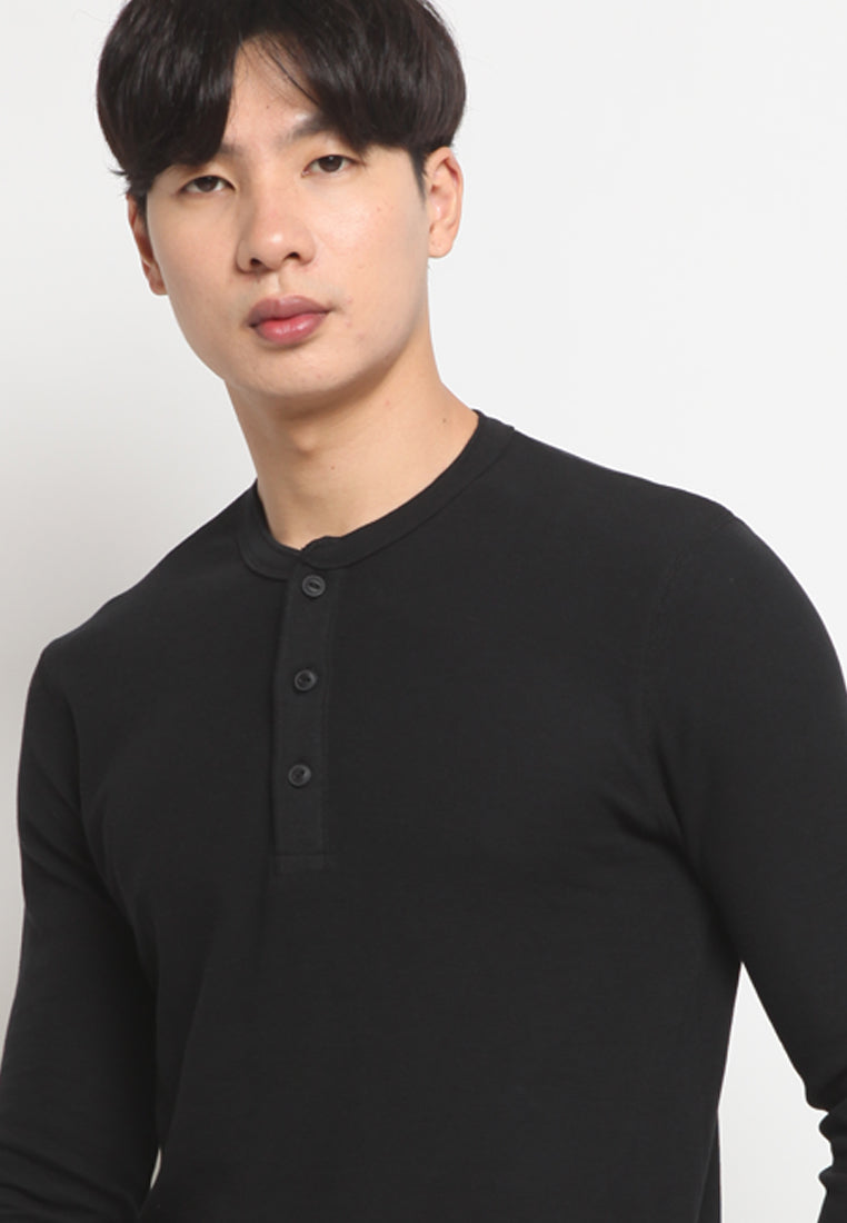 Long Sleeve Henley T-shirt