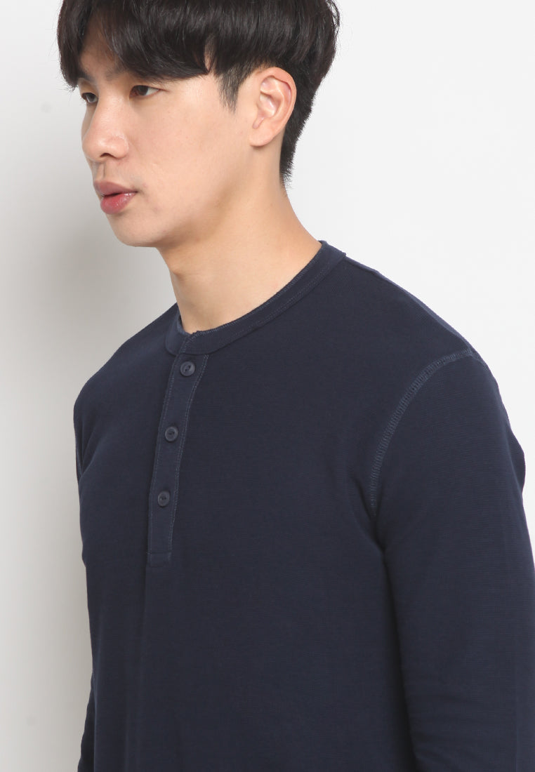 Long Sleeve Henley T-shirt