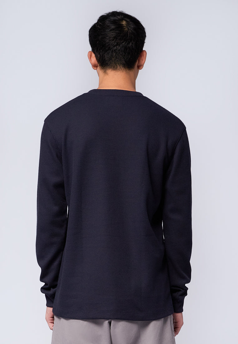 Regular Fit Long Sleeve Waffle T-Shirt