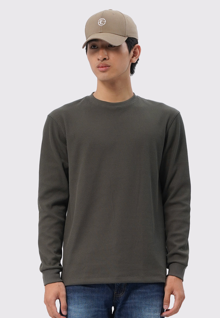 Regular Fit Long Sleeve Waffle T-Shirt