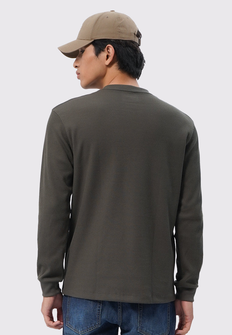 Regular Fit Long Sleeve Waffle T-Shirt