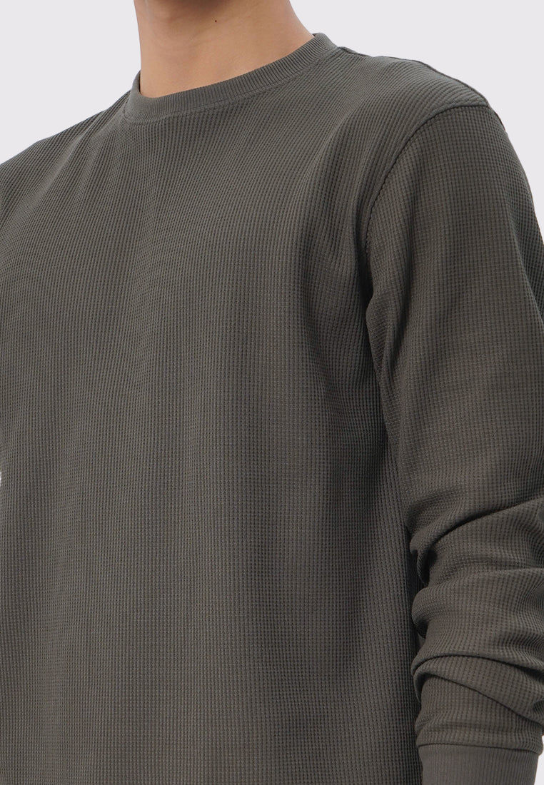 Regular Fit Long Sleeve Waffle T-Shirt