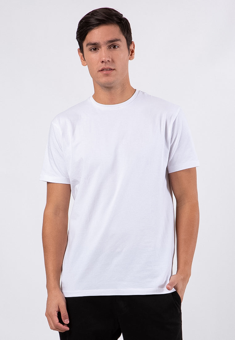Basic Round Neck Stretch T-Shirt White