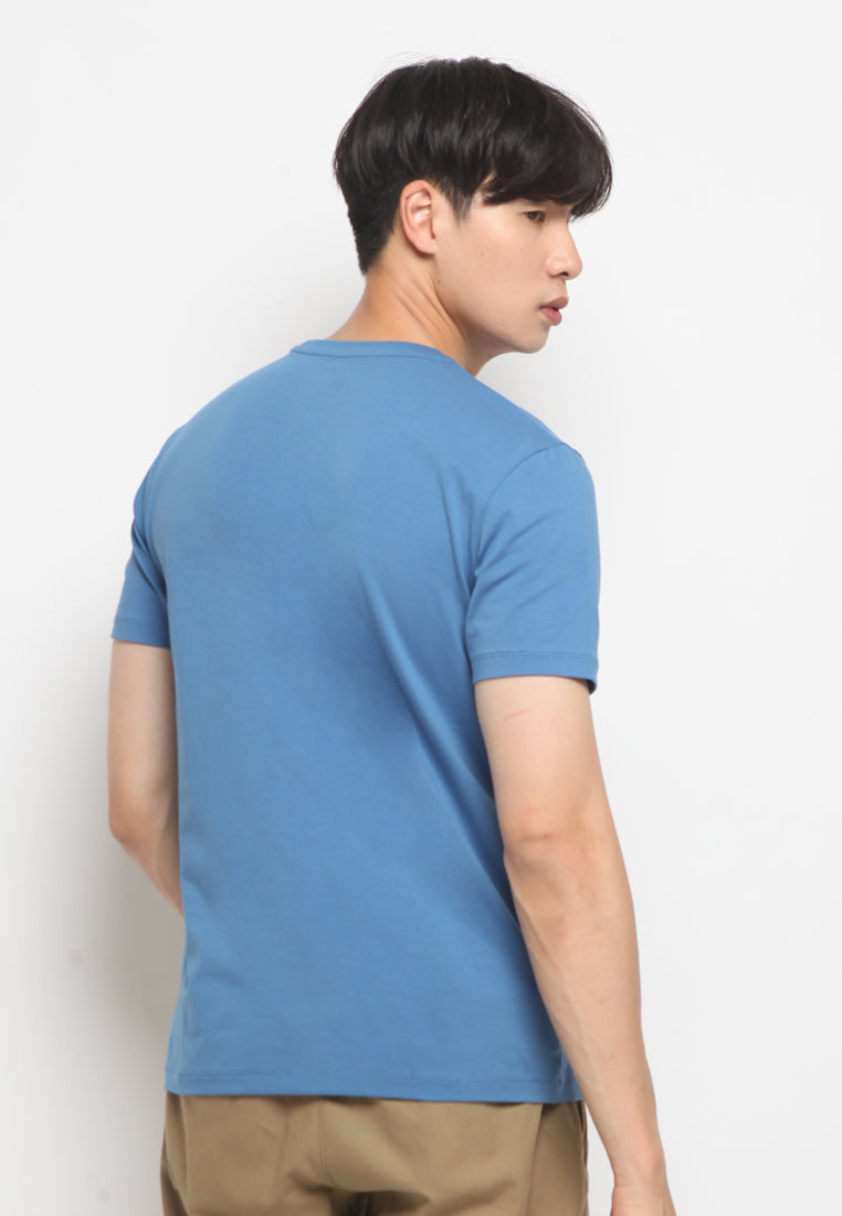 Slim Fit Round Neck T-shirt Blue