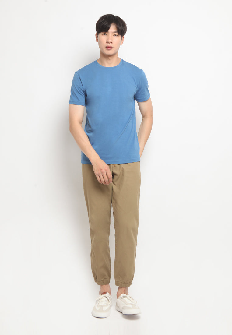 Slim Fit Round Neck T-shirt Blue