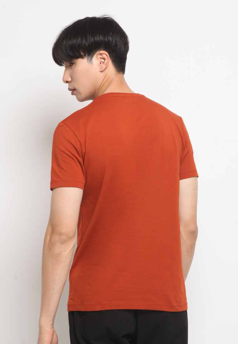 Slim Fit Round Neck T-shirt Orange