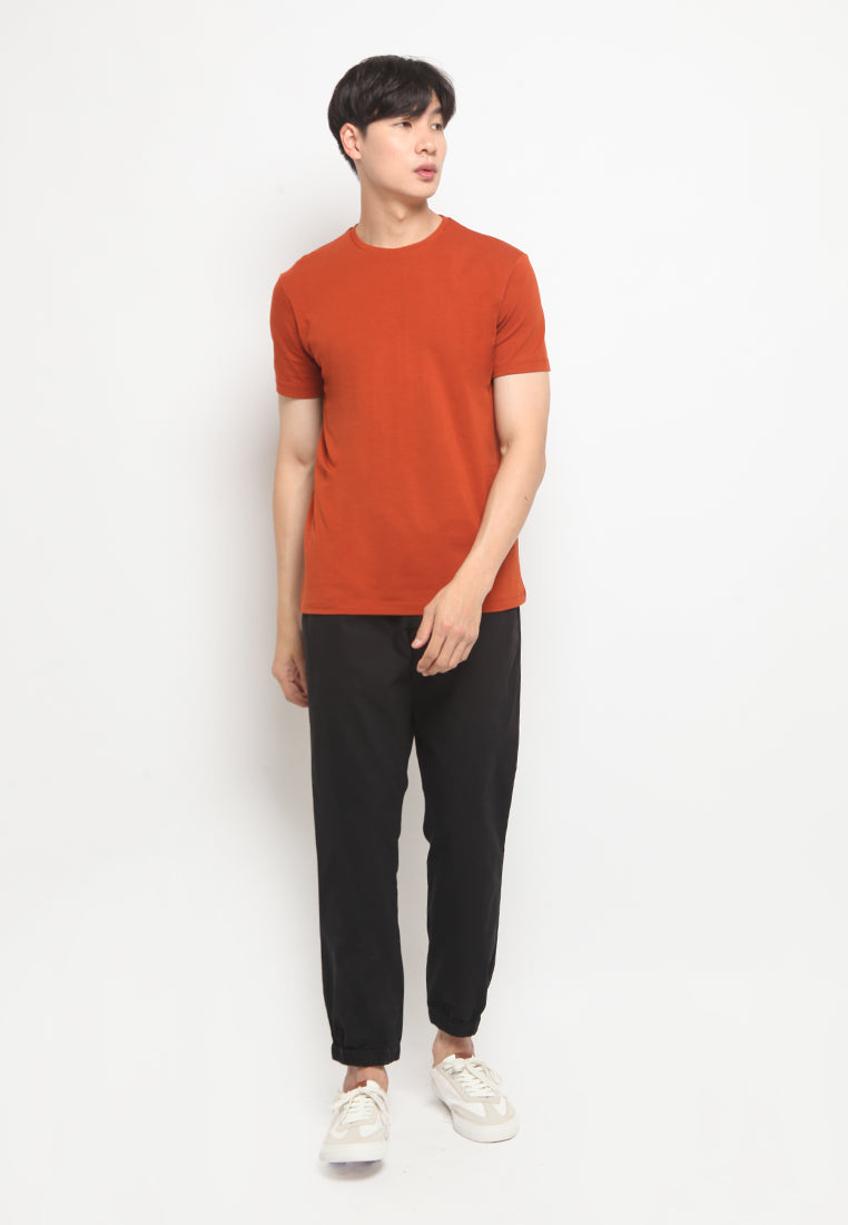 Slim Fit Round Neck T-shirt Orange