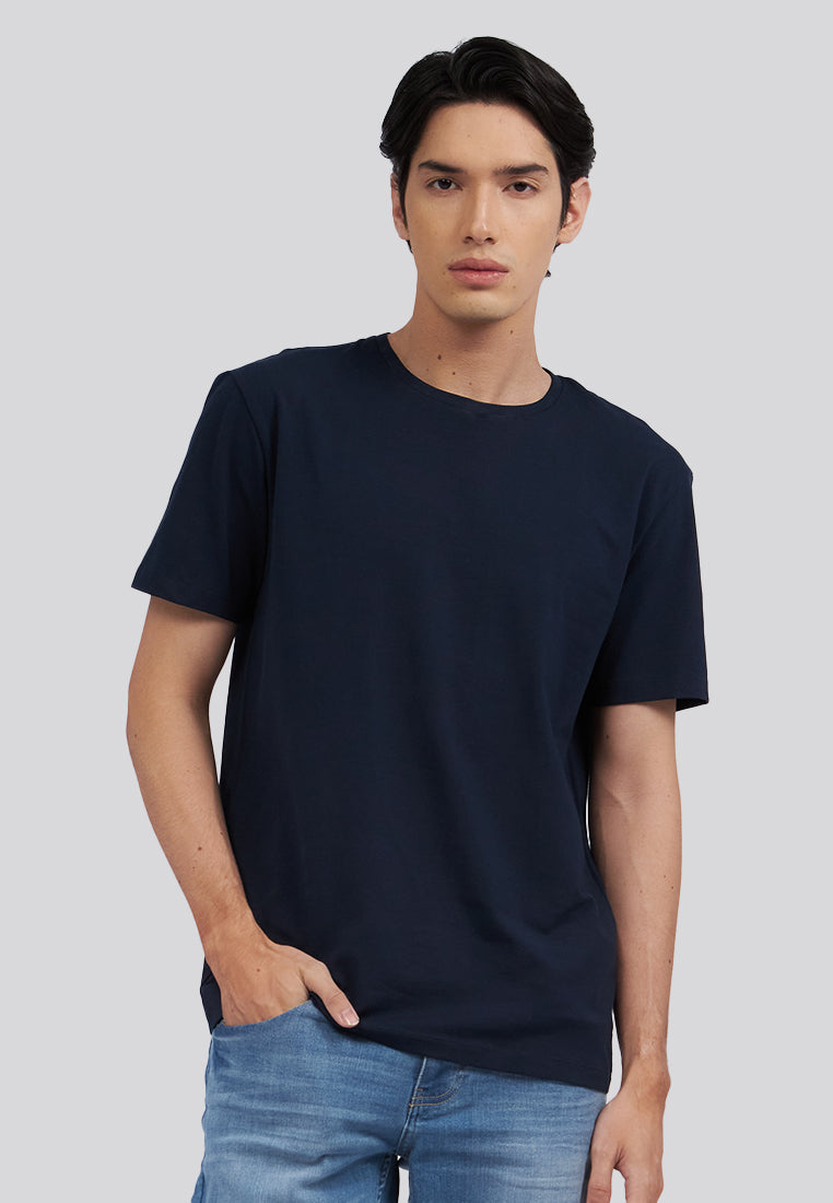Slim Fit Basic Short Sleeve T-Shirt Navy