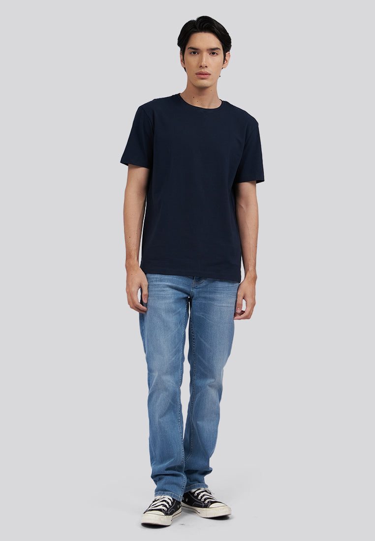 Slim Fit Basic Short Sleeve T-Shirt Navy