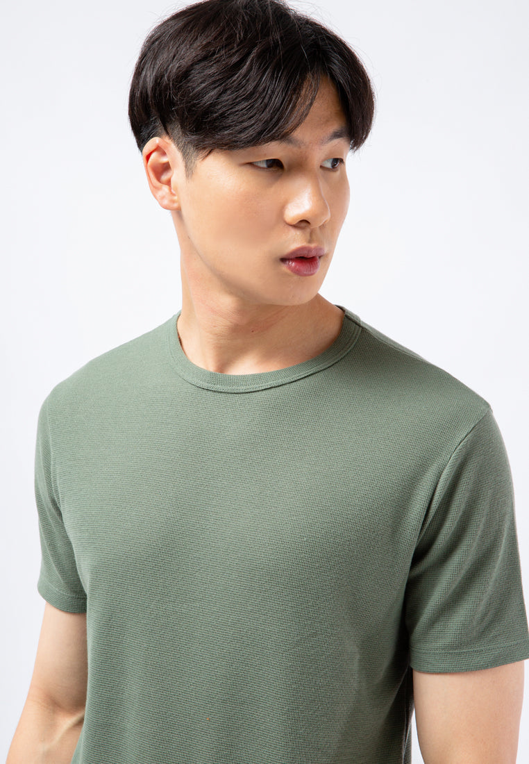 Round Neck Waffle T-shirt
