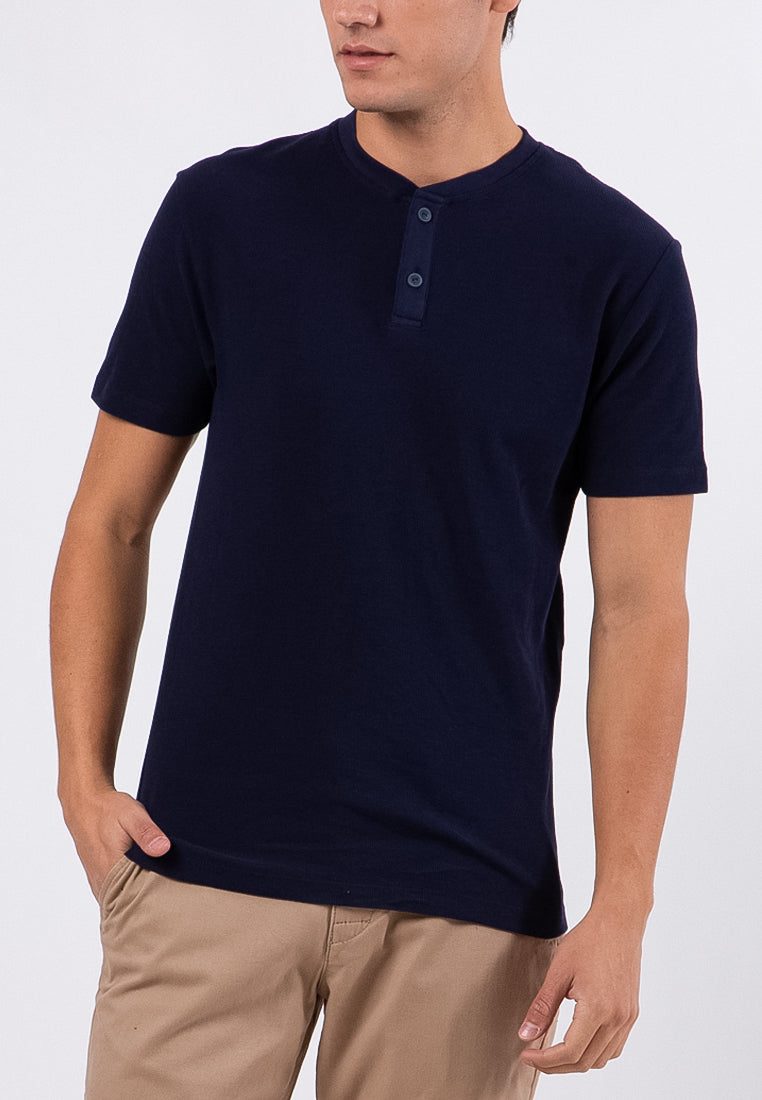 Navy Henley Tee