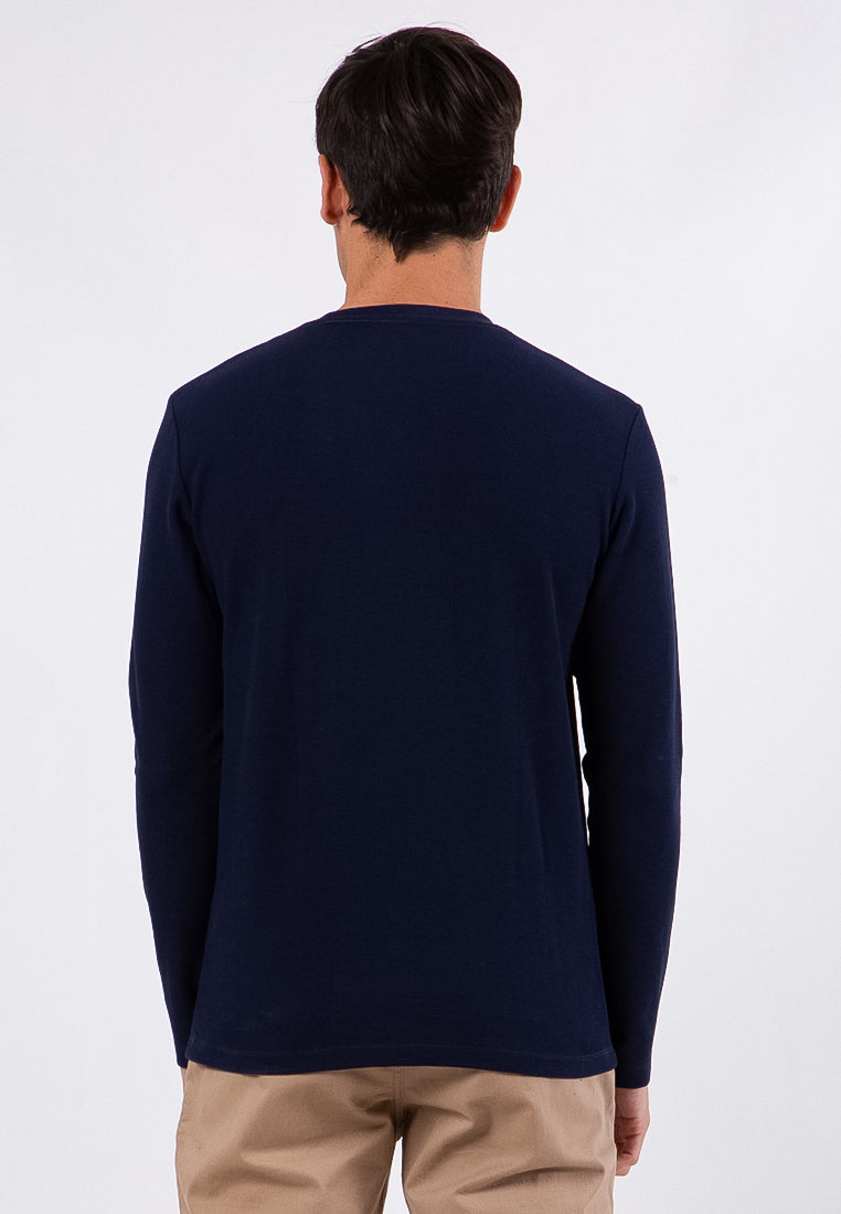 Navy Waffle Tee