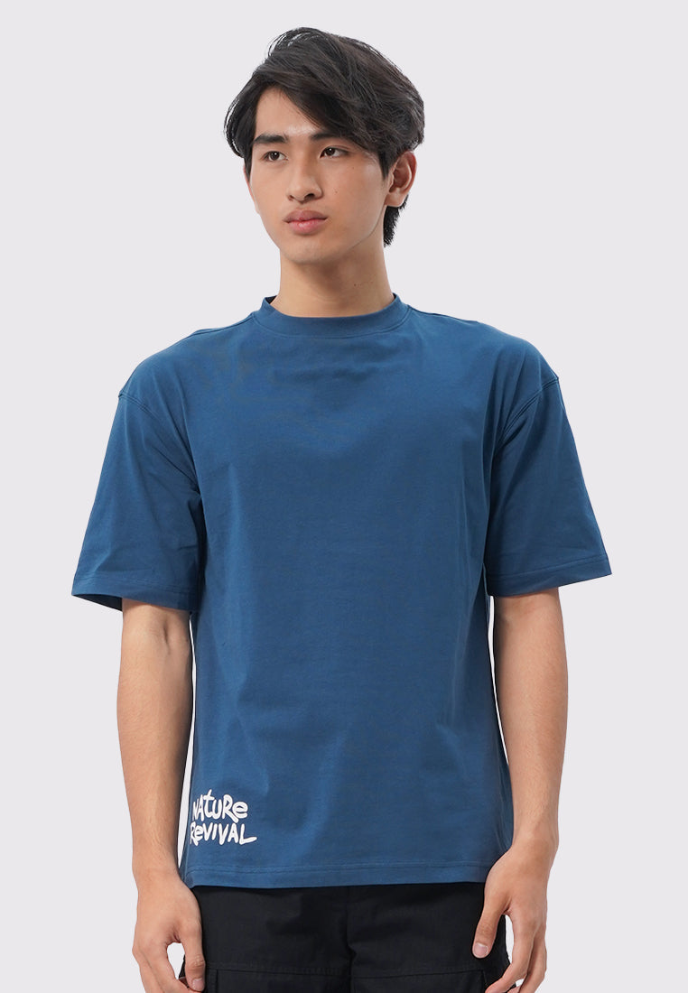 Executive X Monez Oversized Graphic T-Shirt Blue