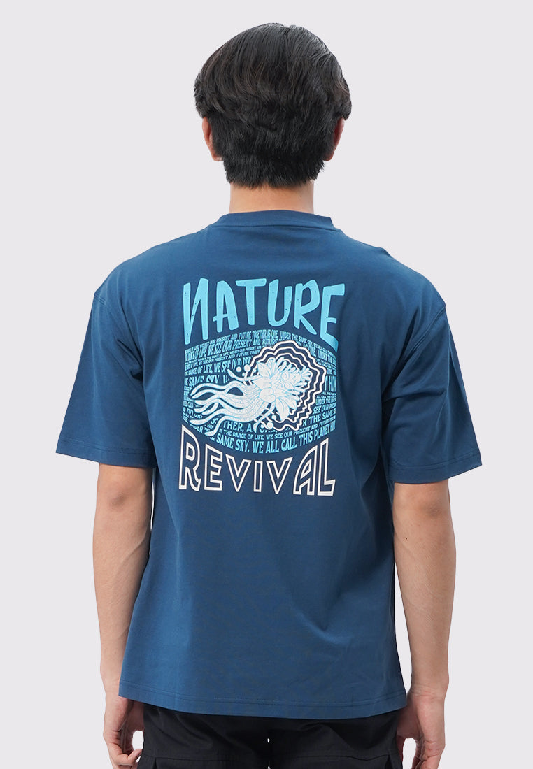 Executive X Monez Oversized Graphic T-Shirt Blue
