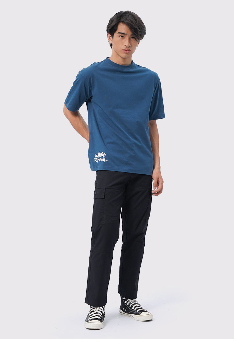 Executive X Monez Oversized Graphic T-Shirt Blue