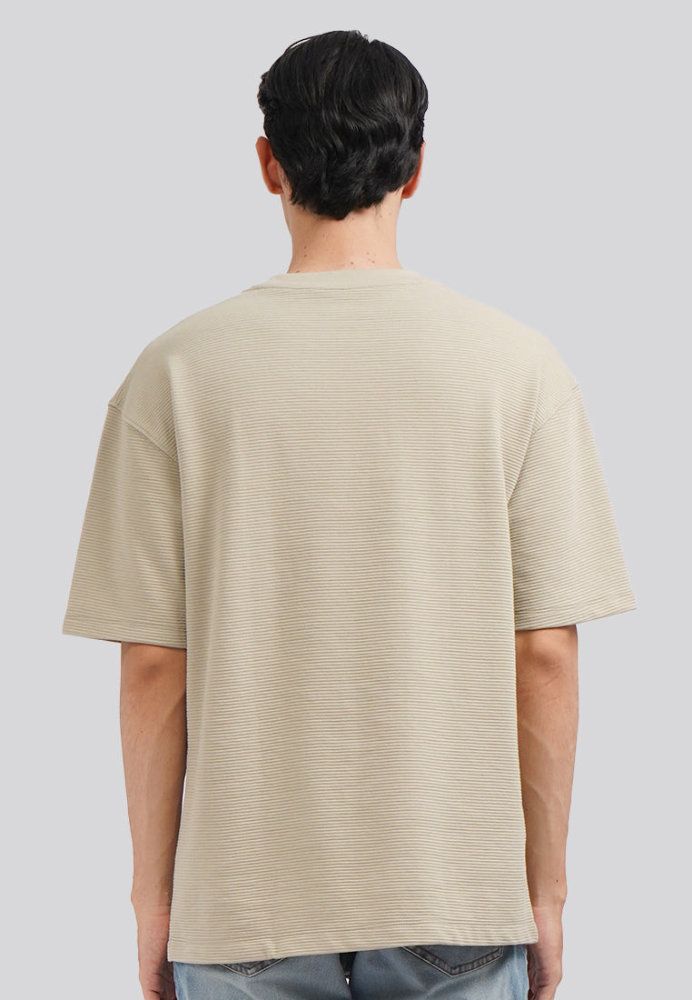 Short Sleeve Stripe T-Shirt with Pocket Grey