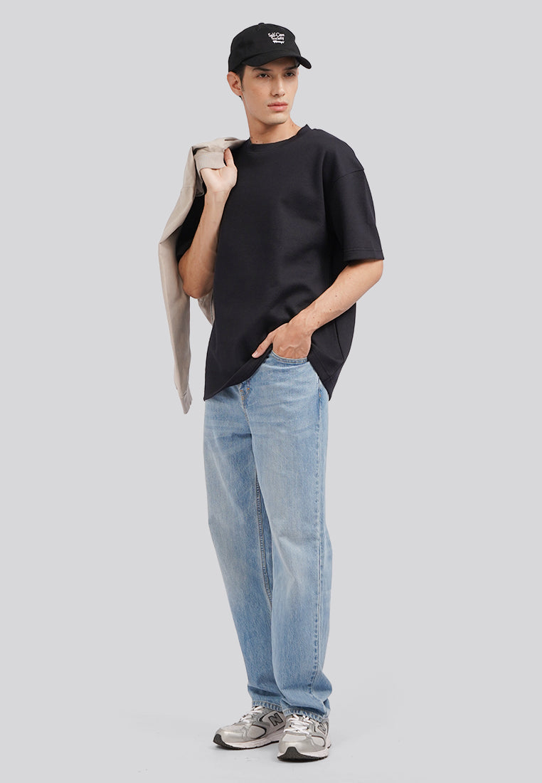 Oversized Round Neck T-Shirt Black