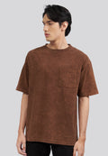 Garment Dyed Short Sleeve T-Shirt Brown
