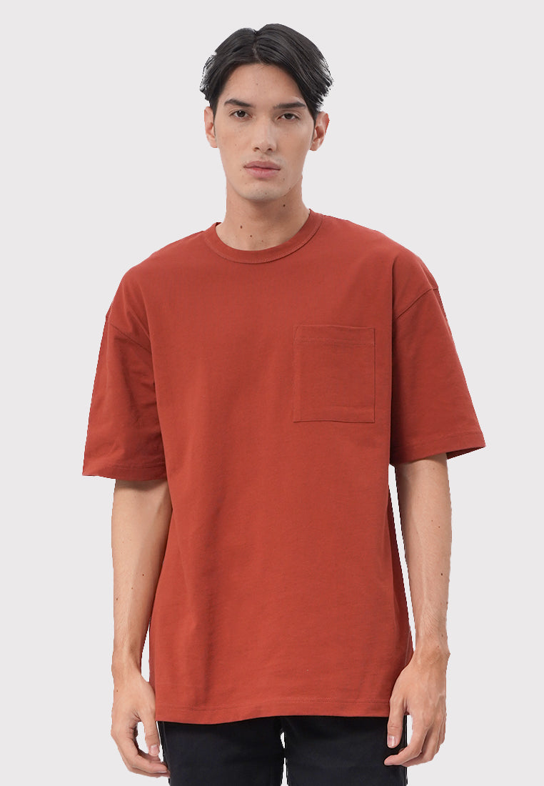 Oversized Round Neck T-Shirt Rust