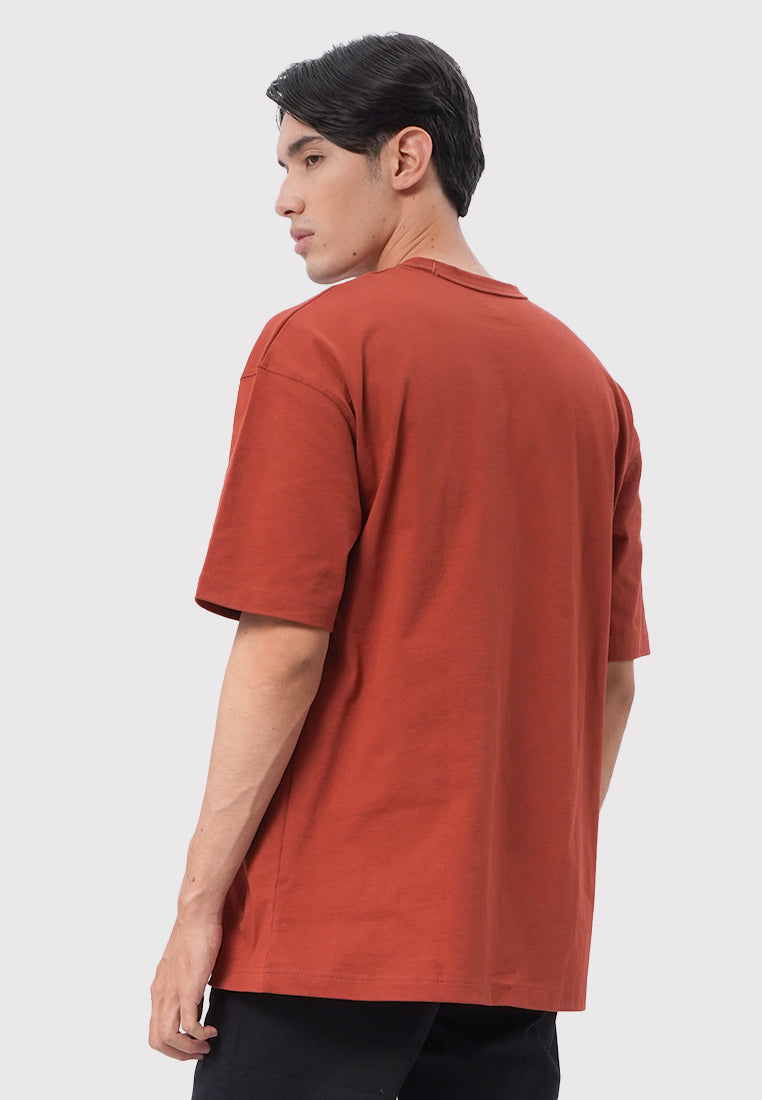 Oversized Round Neck T-Shirt Rust