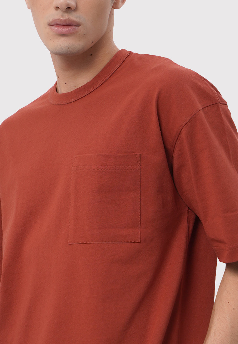 Oversized Round Neck T-Shirt Rust