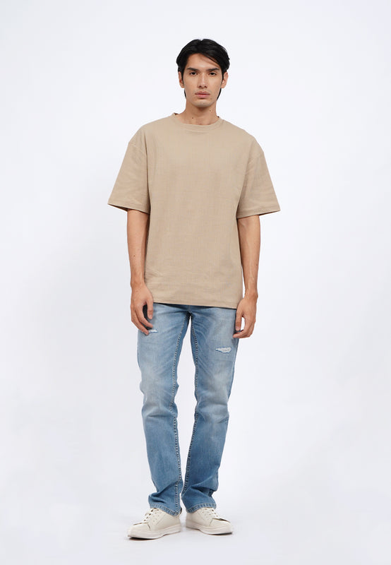 Oversized Short Sleeve Textured T-Shirt
