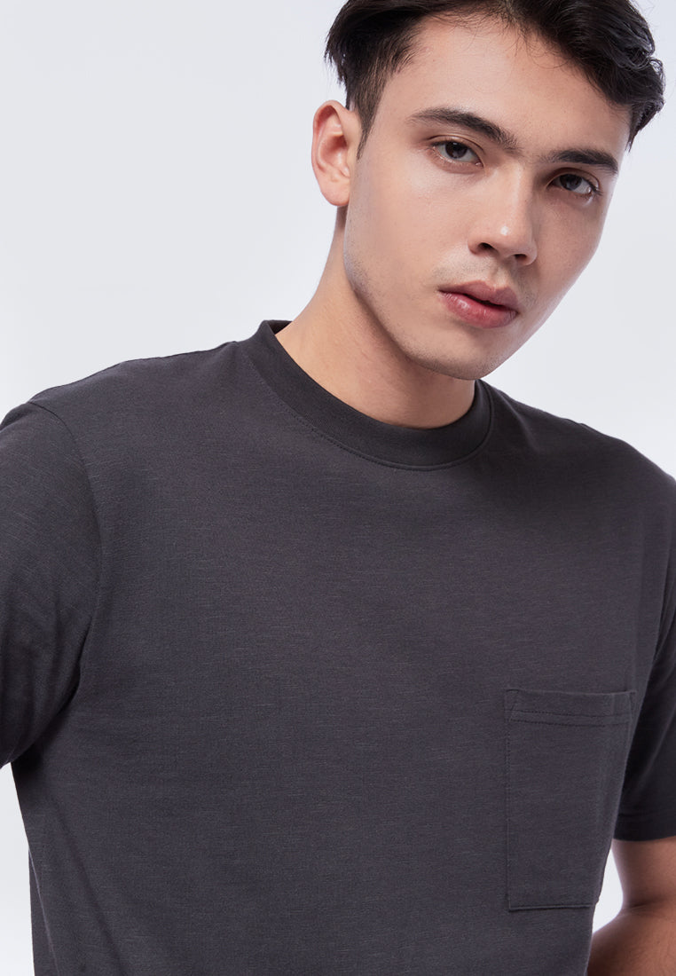 Short Sleeve Slub T-Shirt with Pocket