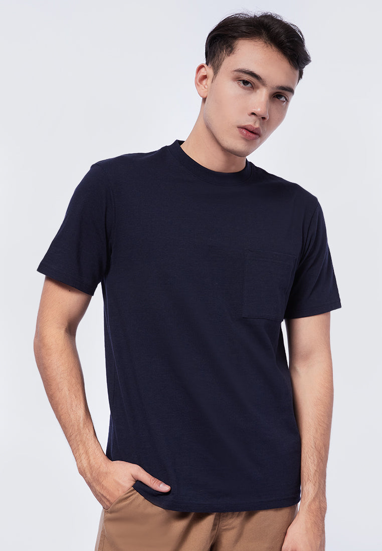 Short Sleeve Slub T-Shirt with Pocket