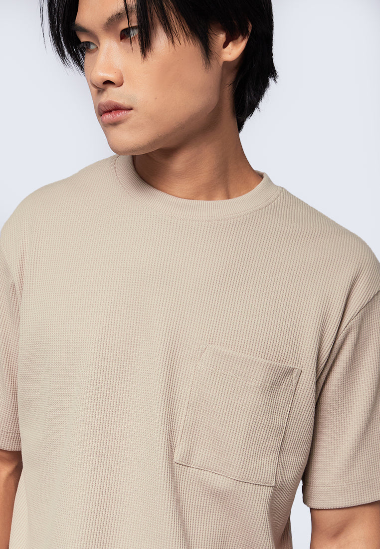 Short Sleeve T-Shirt with Pocket Taupe