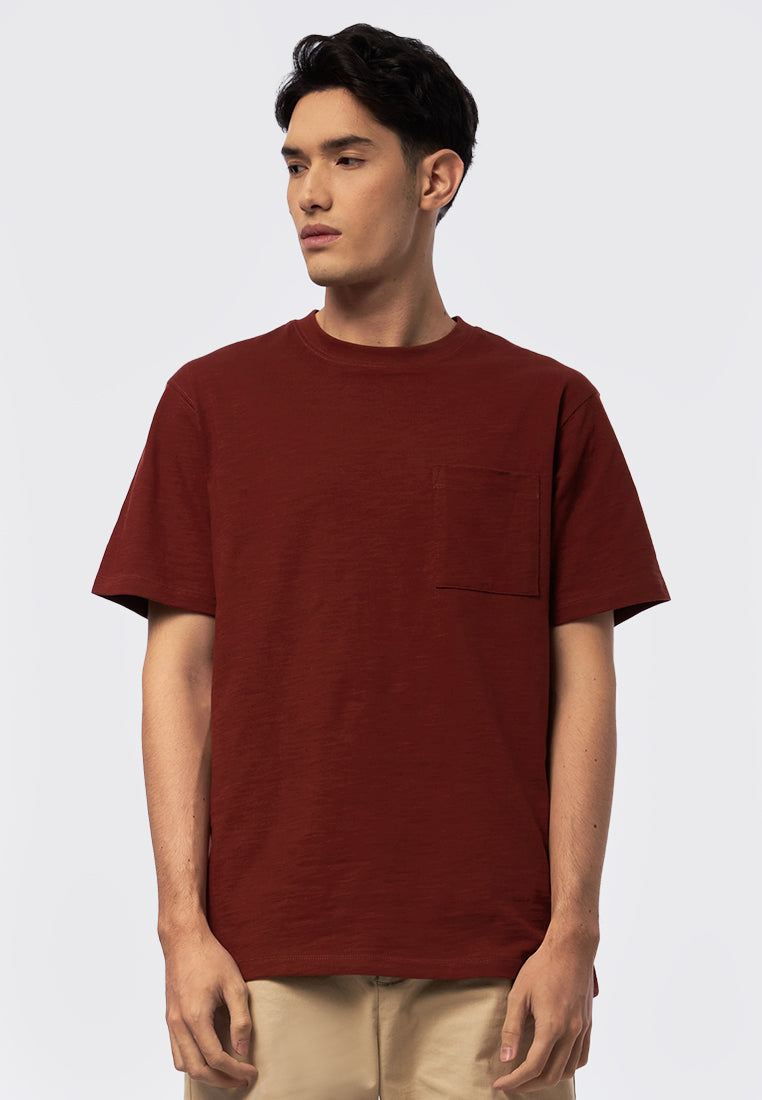 Short Sleeve Slub T-Shirt with Pocket