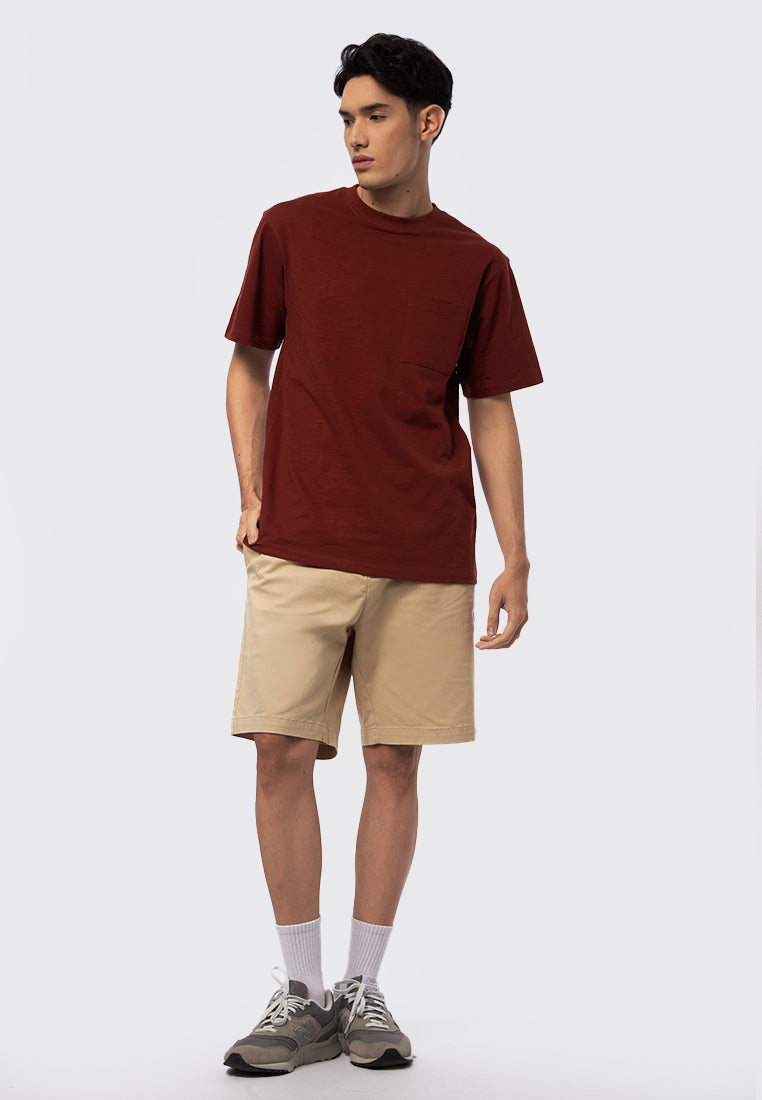 Short Sleeve Slub T-Shirt with Pocket