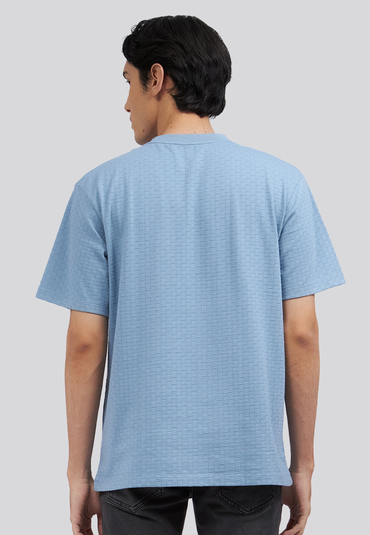 Short Sleeve Check Textured T-Shirt