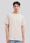 Check Textured Short Sleeve T-Shirt Beige