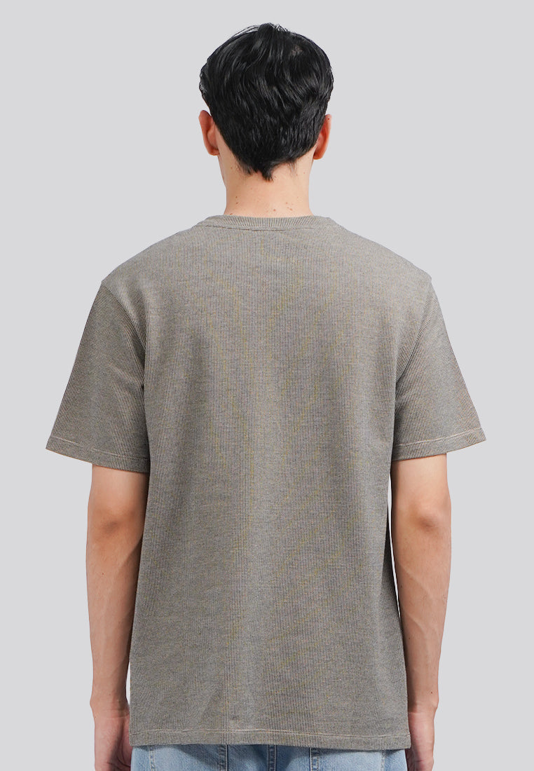 Check Textured Short Sleeve T-Shirt Black